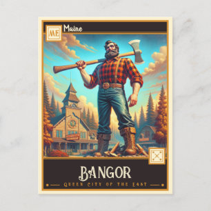 Carte Postale Bangor, Maine VINTAGE