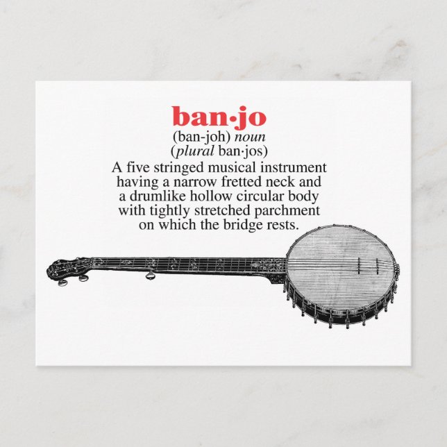 Carte postale Banjo Definition (Devant)