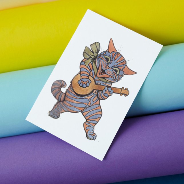 Carte Postale Banjo Jouer au chat (Créateur téléchargé)