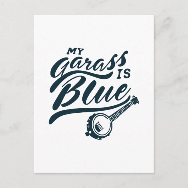 Carte Postale Banjo Mon verre est bleu (Devant)
