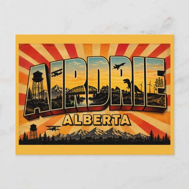 Carte Postale Banlieue à croissance rapide d'Airdrie en Alberta (Devant)