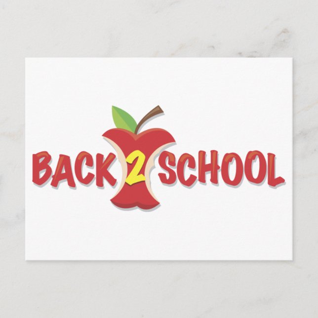 Carte Postale Bannière Apple Back To School (Devant)
