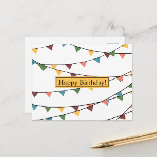 Carte Postale Bannière d'anniversaire Joyeux Anniversaire