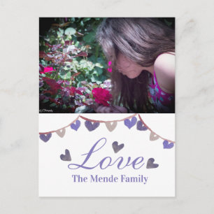 Carte Postale Bannière de la Saint-Valentin à l'aquarelle Photo
