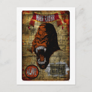 Carte Postale Bannière de Sideshow avec l'homme mangeant Gorilla