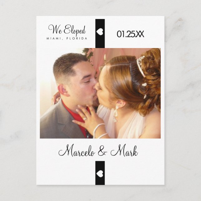 Carte postale bannière photo de mariage discret mo (Devant)