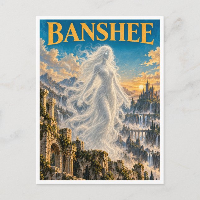 Carte Postale Banshee, Monstre de Fantaisie Gothique (Devant)
