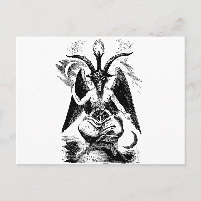 Carte Postale Baphomet (noir) (Devant)