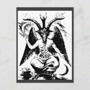 Carte Postale Baphomet noir vintage