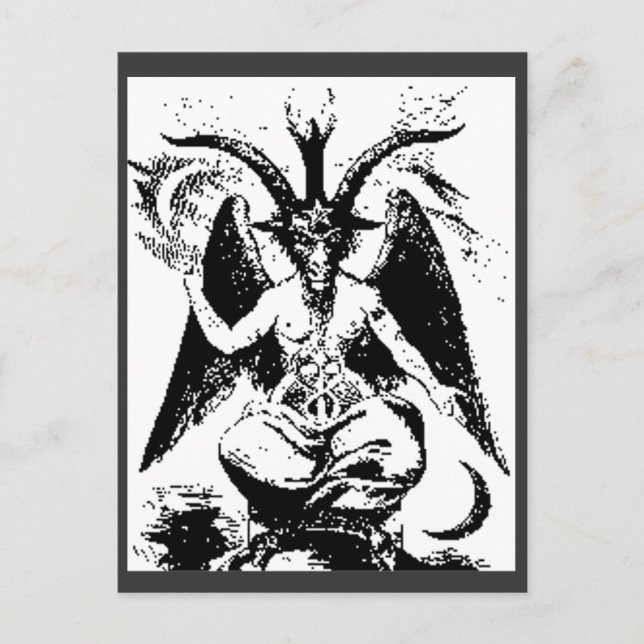 Carte Postale Baphomet noir vintage (Devant)