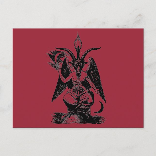 CARTE POSTALE BAPHOMET ROUGE (Devant)