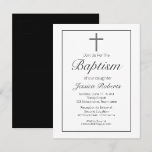 Carte Postale Baptême de bébé minimaliste moderne simple élégant