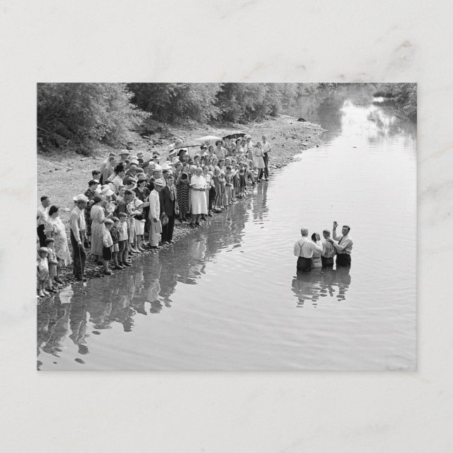 Carte Postale Baptême de rivière, 1940 (Devant)