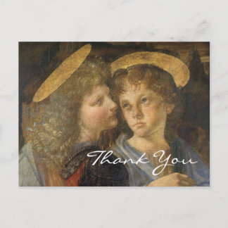 Carte Postale Baptême du Christ (anges) par Léonard de Vinci
