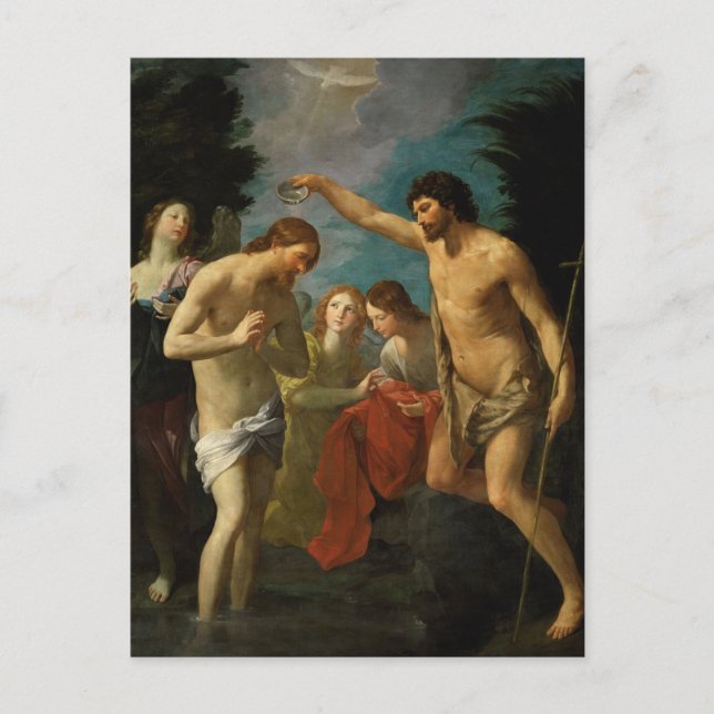 Carte Postale Baptême du Christ par Guido Reni (Devant)