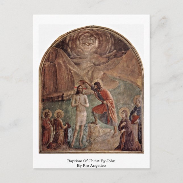 Carte Postale Baptême Du Christ Par Jean Par Fra Angelico (Devant)