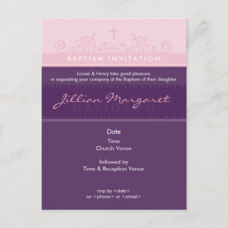 Carte Postale BAPTISM INVITATION :: élégant 2