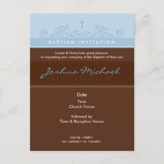 Carte Postale BAPTISM INVITATION :: élégant 3