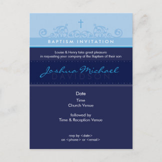 Carte Postale BAPTISM INVITATION :: élégant 6