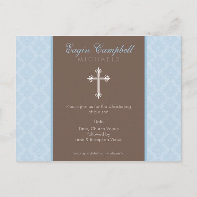 Carte Postale BAPTISM INVITATION :: oh si beau 2 (Devant)