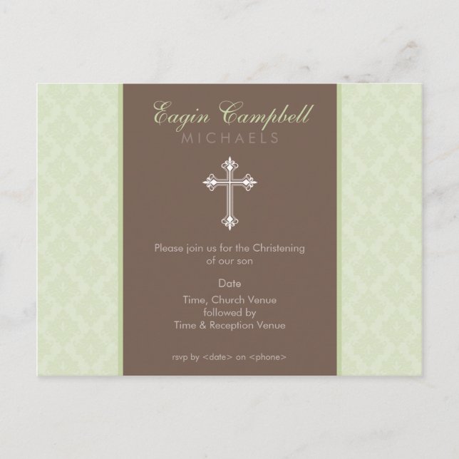 Carte Postale BAPTISM INVITATION :: oh si beau 3 (Devant)