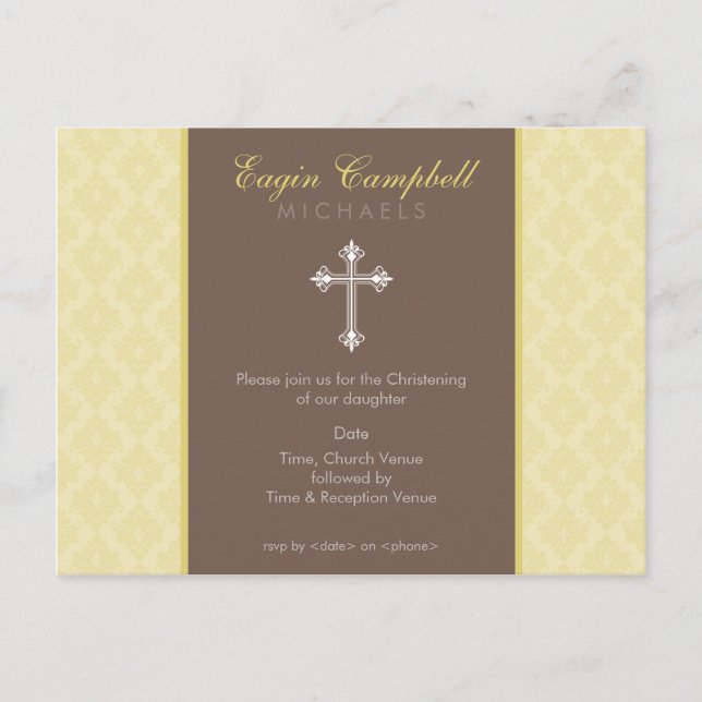 Carte Postale BAPTISM INVITATION :: oh si beau 6 (Devant)
