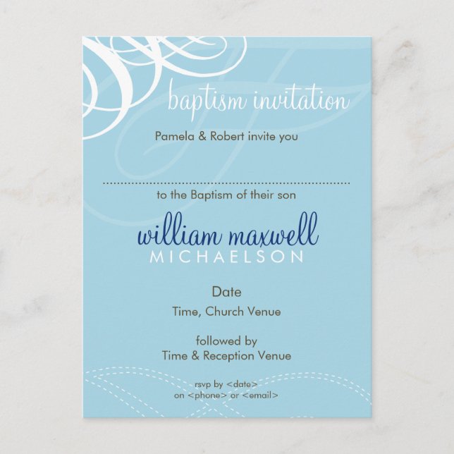 Carte Postale BAPTISM INVITATION :: vogue design 6 (Devant)