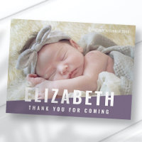 Baptism Simple Modern Bright Color Photo Thank You