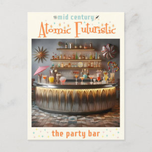 Carte Postale Bar à thème futuriste du milieu du siècle atomique