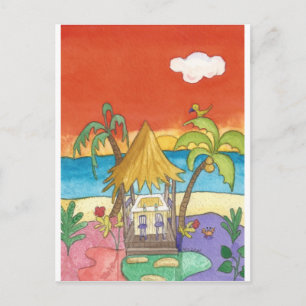 Carte Postale Bar de plage au Sunset Postcard