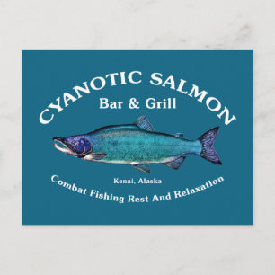 Carte Postale Bar et Grill Saumon Cyanotique