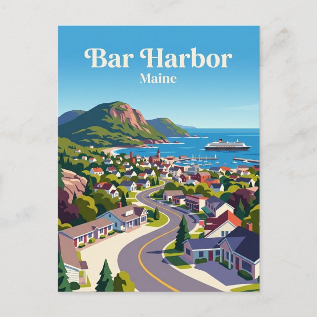 Carte Postale Bar Harbor États-Unis (Devant)