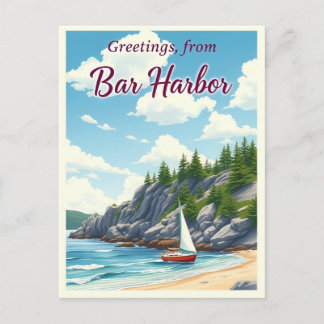 Carte Postale Bar Harbor, Maine – Acadia Coastlines Vintage