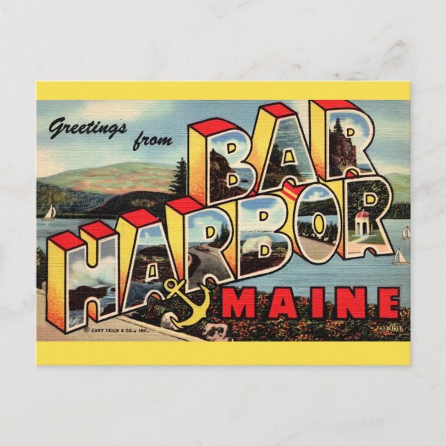 Carte Postale Bar Harbor vintage (Devant)
