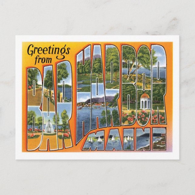 Carte Postale Bar Harbour Maine Travel America US City (Devant)