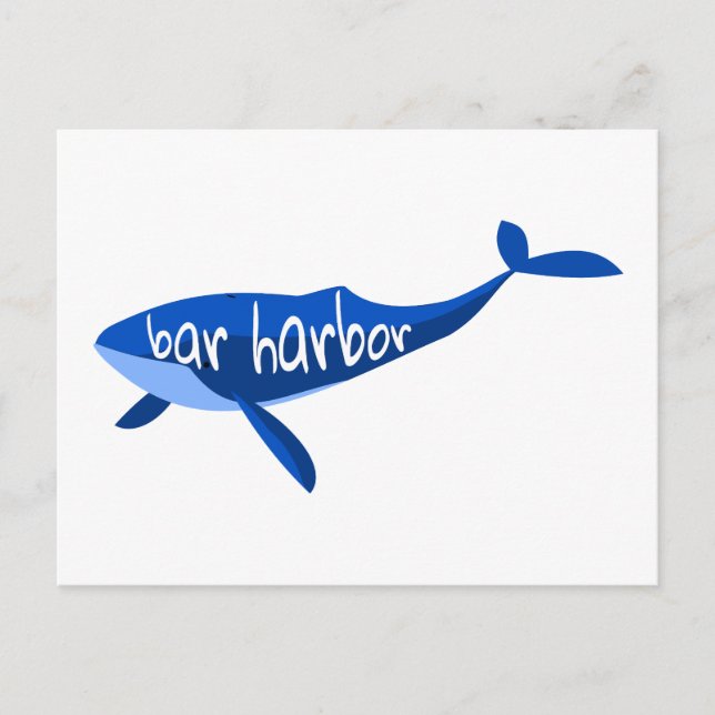 Carte Postale Bar Harbour Maine Whale (Devant)