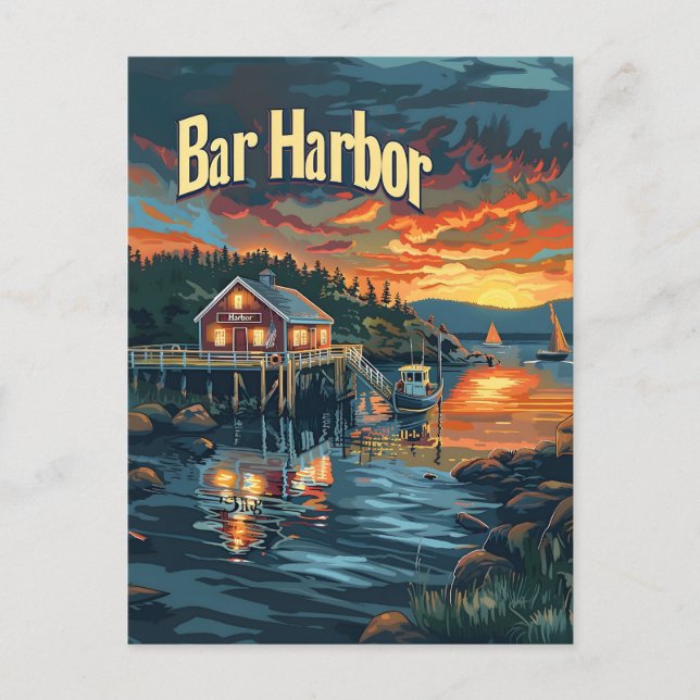 Carte Postale Bar Harbour Vintage (Devant)