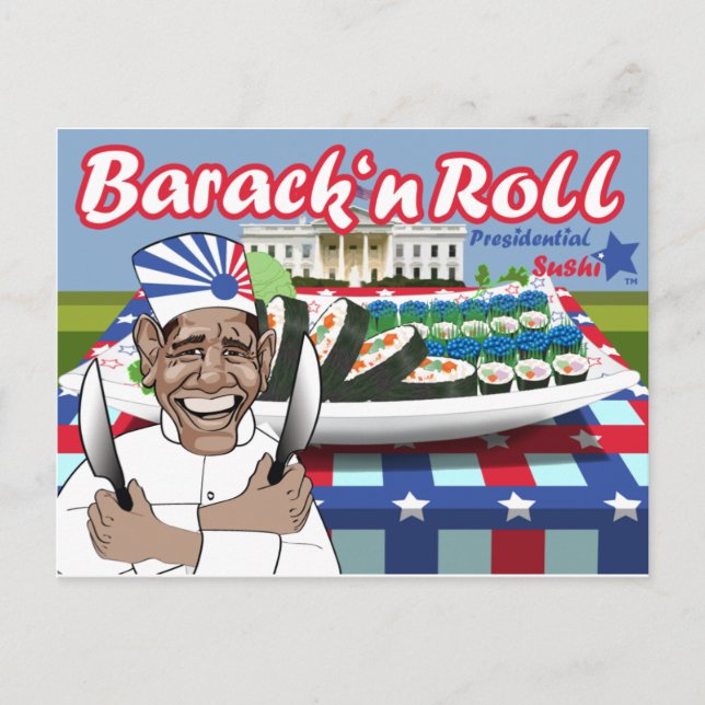 Carte Postale Barack n'Roll du Sushi présidentiel (Devant)