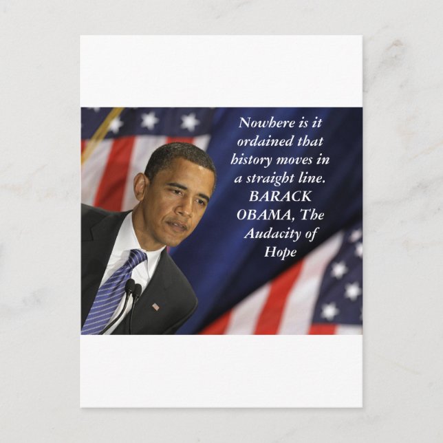 Carte Postale Barack Obama cite l'histoire (Devant)