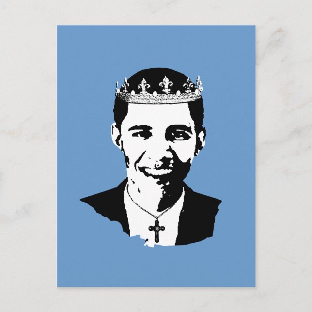 Carte Postale Barack Obama, Couronne et Croix (Devant)