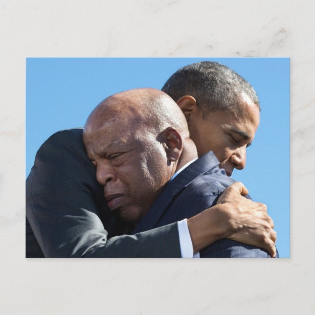 Carte Postale Barack Obama et John Lewis Hugging (Devant)