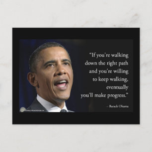 Carte Postale Barack Obama Et La Citation "Progresser"