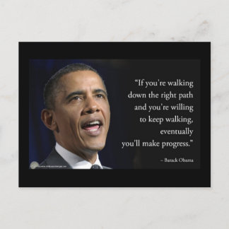 Carte Postale Barack Obama Et La Citation "Progresser"