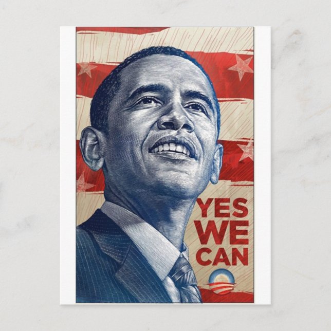 Carte Postale Barack Obama Oui Nous Pouvons (Devant)