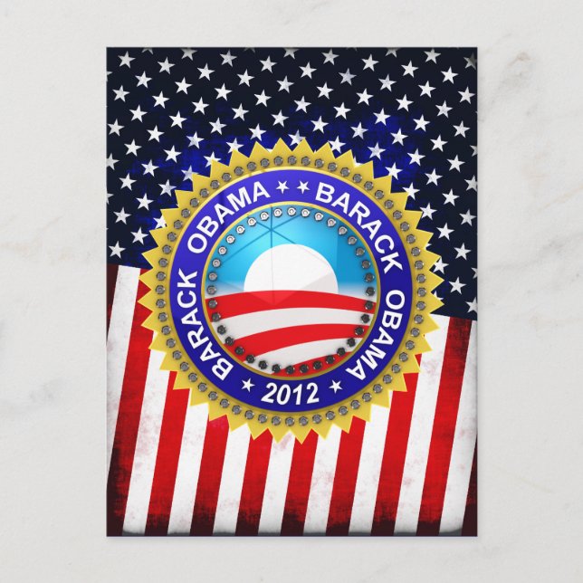 Carte Postale Barack Obama pour le président 2012 (Devant)