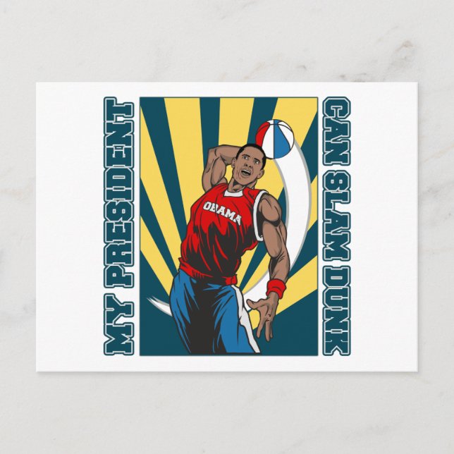 Carte Postale Barack Obama Slam Dunk (Devant)