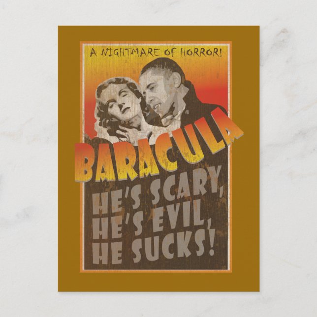 Carte Postale Baracula - Poster de film de Barack Obama (Devant)
