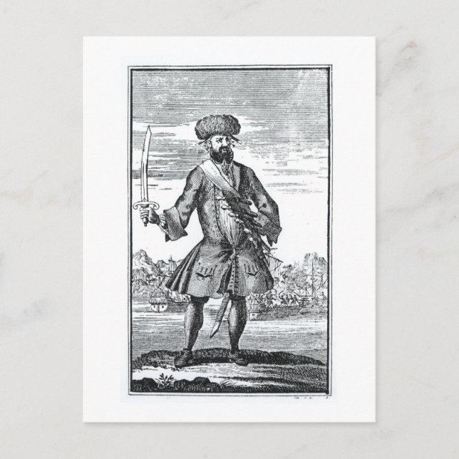 Carte Postale Barbe noire du pirate, tirée de "A General History (Devant)