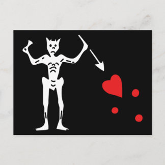 Carte Postale Barbe noire Pirate FLag