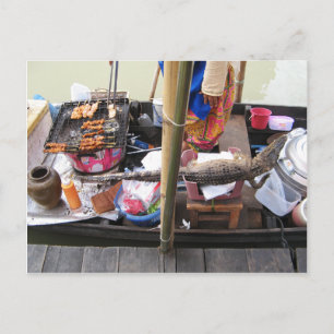 Carte Postale Barbecue de viande de crocodile ... Thaïlande